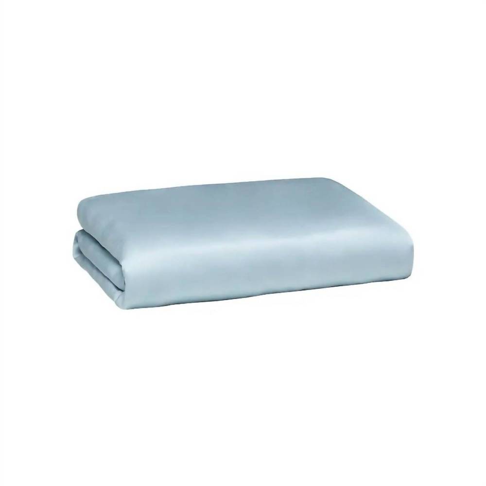 NEW ETTITUDE signature sateen crib & toddler fitted sheet in starlight blue
